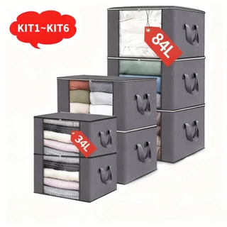 kit 1-6 caixas organizadoras de roupas calçados cobertas tnt com tampa ecológico anti-poeira multiuso em Oferta na Shopee