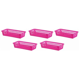 Kit 5 Cesto Organizador Multiuso Gaveta Retangular Grande Armario Prateleira em Oferta na Shopee