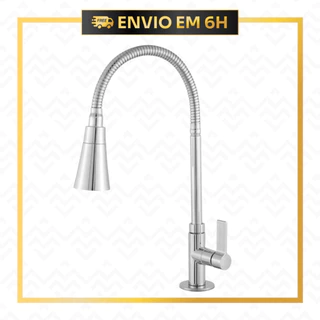 Torneira Para Cozinha C/ Duplo Jato De Mesa ou Bancada Metal Pia Flexível Área Gourmet