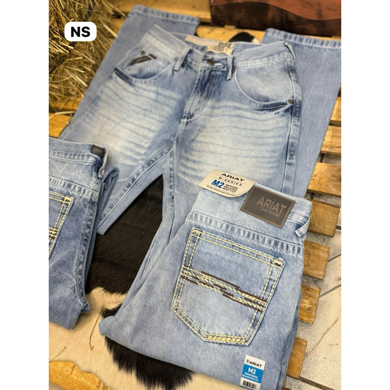 Calça Country Masculina Ariatt Jeans Grosso Cinchh 100% Algodão Larga ...