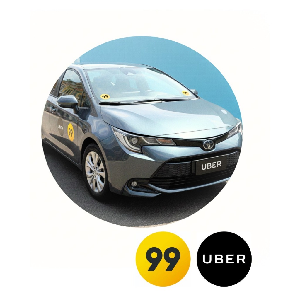 Adesivo Uber e 99 Para Carro – Identificação Profissional Motorista App ...