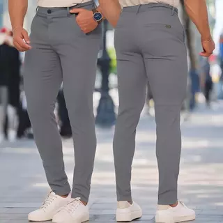 Calça SARJA ACETINADA SPORT FINO Masculina Modelagem Slim Super Premium Com Elastano Varias Cores