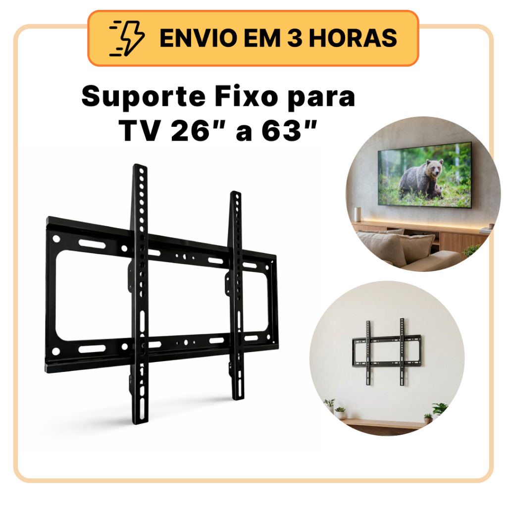 Suporte Fixo Para TV 26 a 63 Polegadas - Televisão LCD LED OLED QLED ...