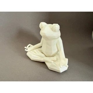 Escultura Sapo Meditando Low Poly Divertido e Moderno - Impressão 3D