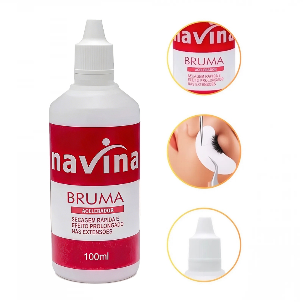 Bruma Acelradora Navina-100ml Acelerador Para Extensão de Cílios ...