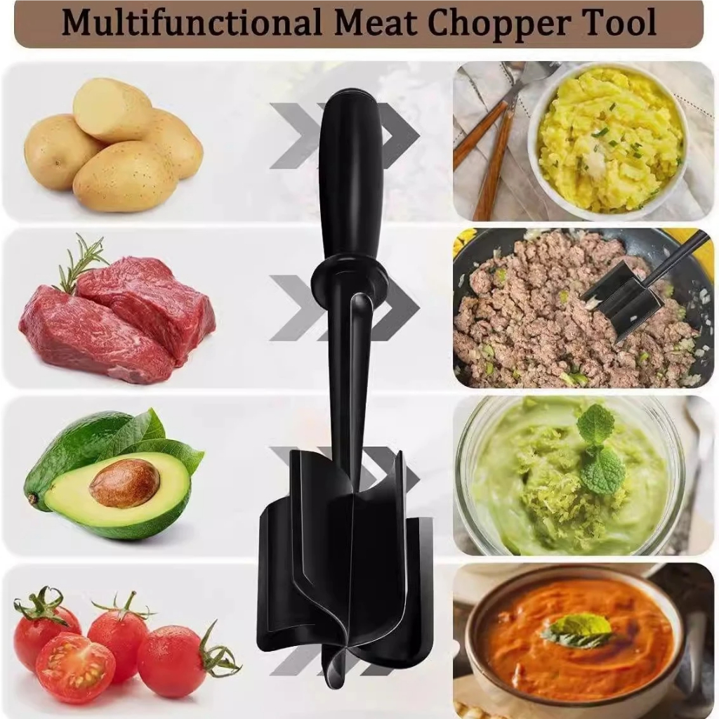 Utensílio Multifuncional de Cozinha - Tritura Carne, Desfia 