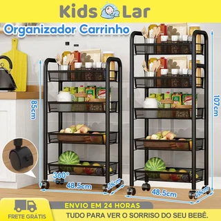 Carrinho Auxiliar Inox Organizador de Objetos Multiuso Com Rodinhas Aramado Cosméticos Cozinha em Oferta na Shopee