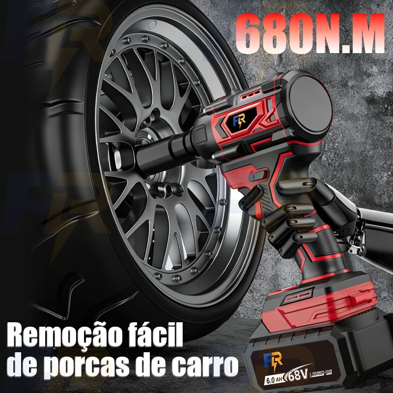 Chave de Impacto Elétrica 68V Profissional sem Fio Com Baterias