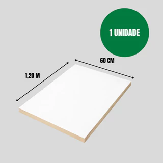 Chapa 1,20 x 60  Placa MDF Branca 15mm Laterais Fitadas Para Tampo Prateleira Decorativas em Oferta na Shopee