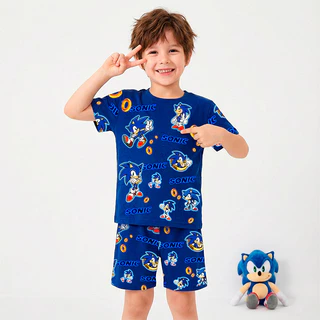 Pijama Sonic Menino infantil Manga Curta Personagem 1 a 8 anos | Envio Imediato em Oferta na Shopee