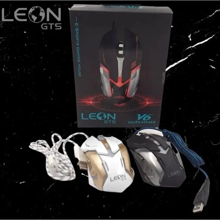 Mouse Gamer Leon Gts V6 Gaming 2400 Dpi 6 Botões ( BRANCO ) | Shopee Brasil