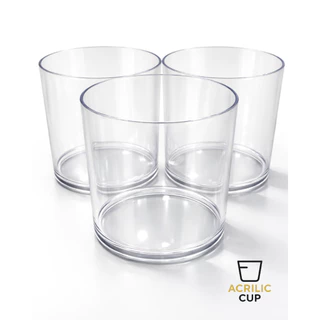 25 Copos Transparente Acrilico De Whisky Caipirinha Gelo Para Festa 330ml