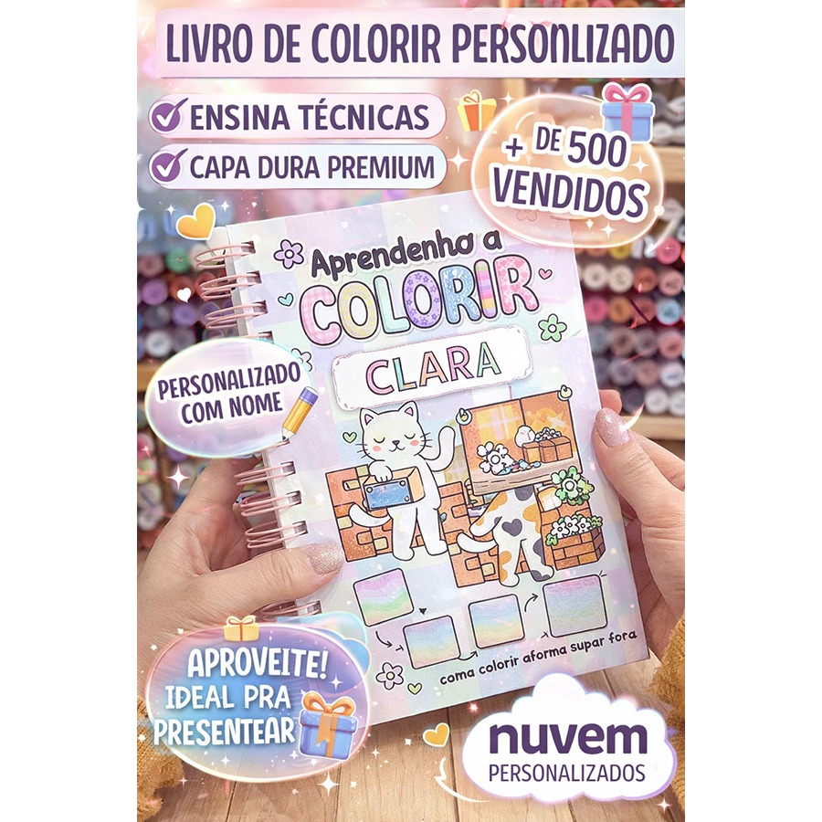Livro de Colorir Personalizado Premium | Aprenda Técnicas de Pintura e ...