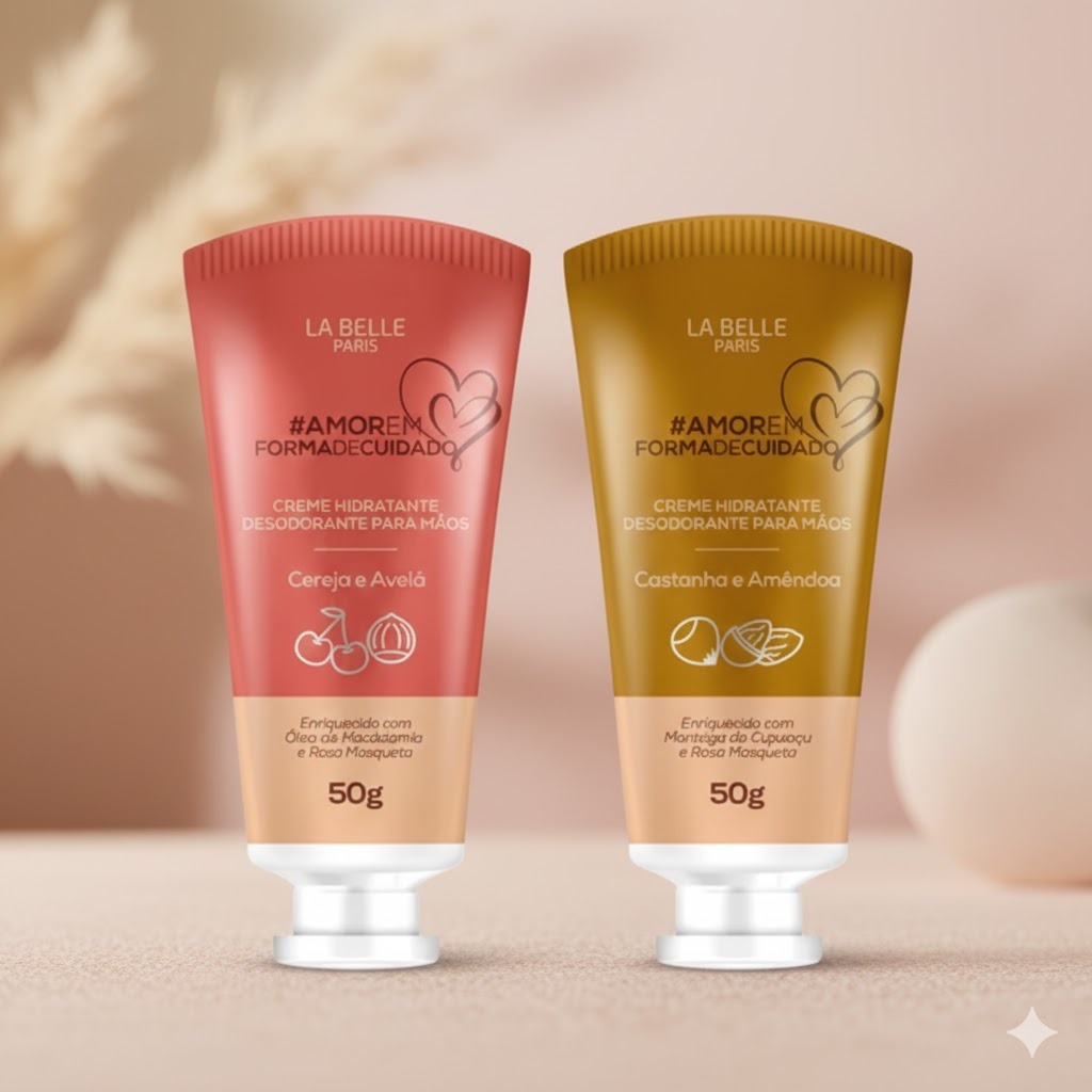 Kit Com Dois Cremes Hidratantes Para Mãos - Castanha e Amêndoa