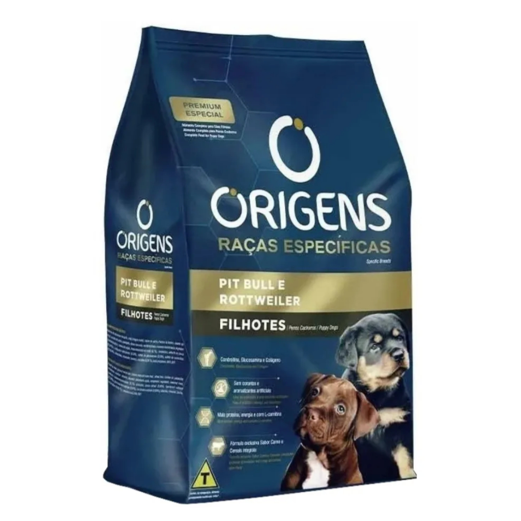 Ração Origens Premium PitBull Rottweiler Filhote Carne15kg | Shopee Brasil