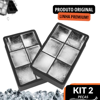 Kit 4 Formas de Gelo Silicone 6 Cavidades Silicone 6 Cubos Flexível Drinks Whisky Chocolate Gelatina