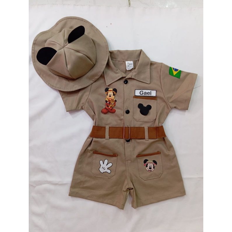 macacão safari miquei | Shopee Brasil