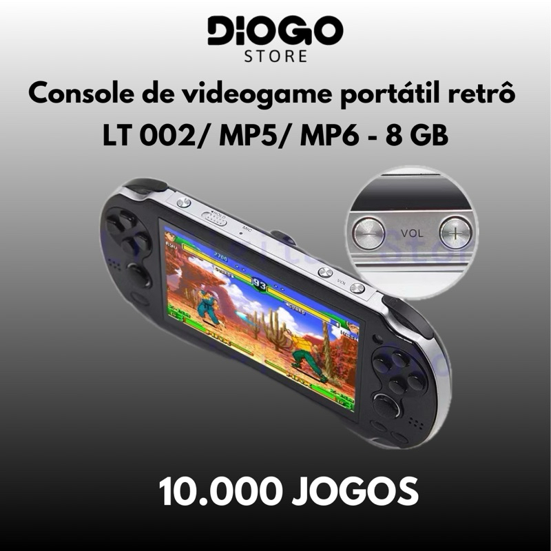 Console de vídeo Game Portátil Retrô 10000 jodos LT 002 Fine Game HD Movie DVD Game Music Play MP5/6