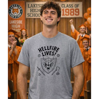 Camiseta Hellfire Lives serie clube de rpg algodão