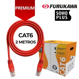 CABO DE REDE CAT6 2 METROS VERMELHO FURUKAWA SOHOPLUS