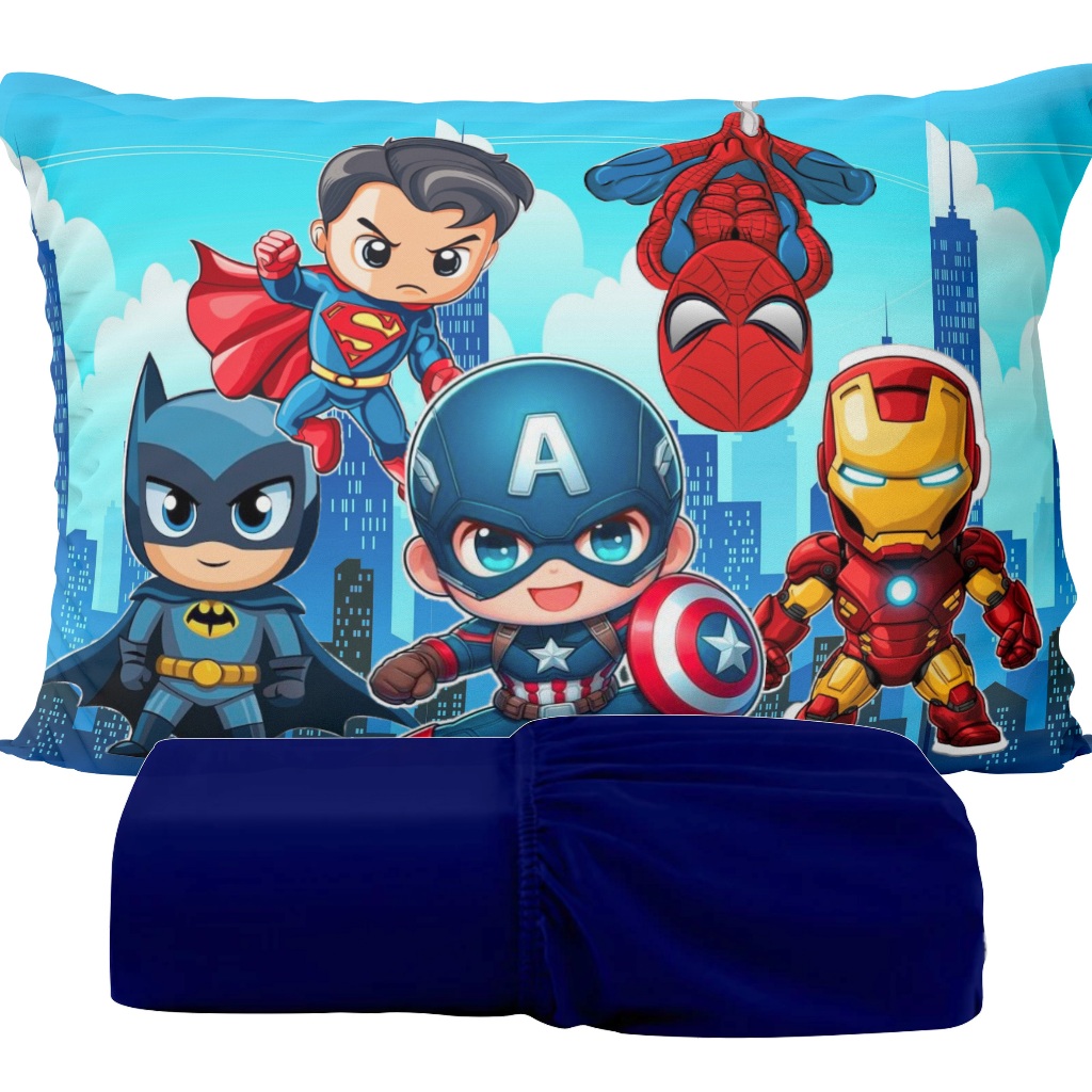 Jogo de Lençol Solteiro C/ Elástico Estampas Infantil Premium 2 Peças ...