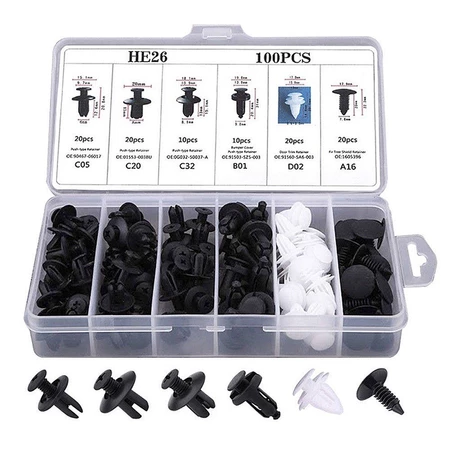 100 Pcs auto fastener Clipe Mista Corpo Do Carro push Pino Retentor rivet stops Guarnição Da Porta Painel kit