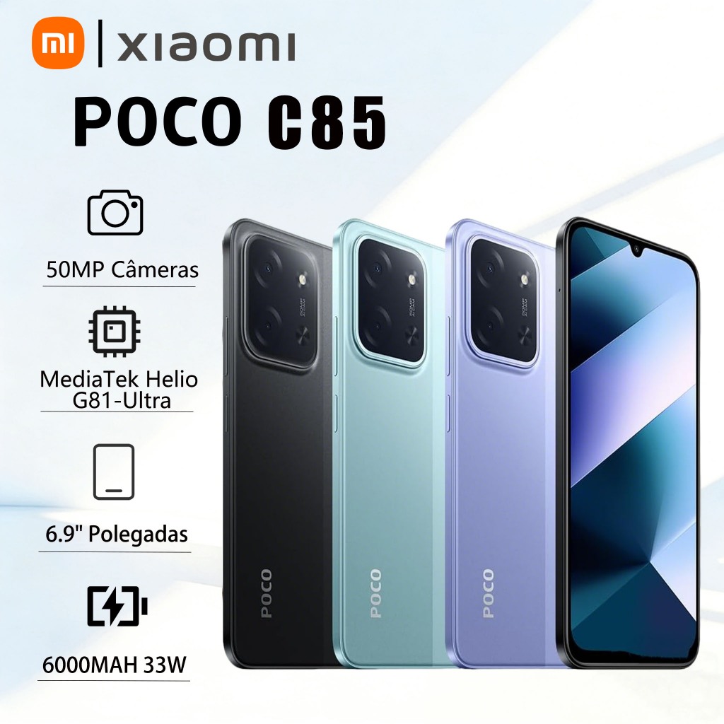 Celular Xiaomi POCO C85 Dual SIM 4G 256GB/128GB Versão Global NFC ...