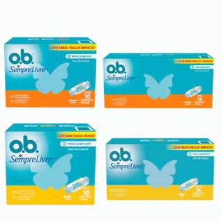Absorvente Interno o.b. Sempre Livre – Fluxo Médio e Super em Oferta na Shopee