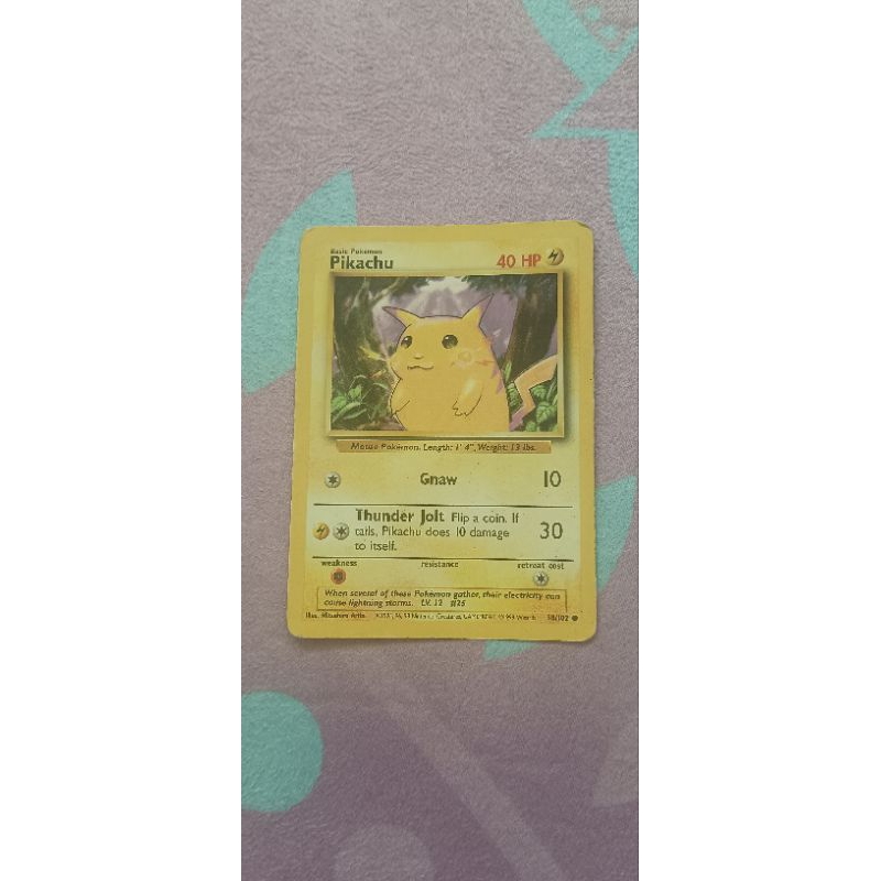Carta Pokémon TCG Pikachu 58/102 (Gnaw) Wizards (1999) – Original