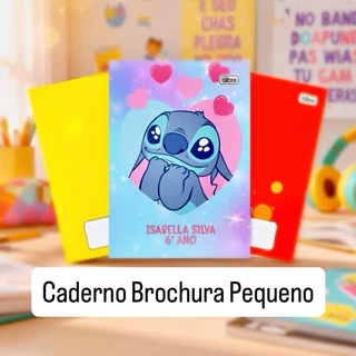 Capa Adesiva para Caderno PEQUENO brochura com NOME personalizado encapar material escolar volta as aulas 2026 etiquetas