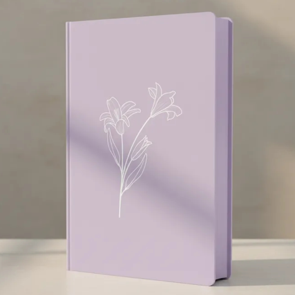 Biblia Feminina NVI | Letra Grande | Lírios Lilás | Capa Dura