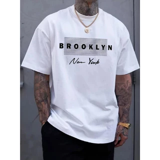 Camiseta Masculina Preta Brooklyn New York Estilo Urbano Algodão, camisa Brooklyn camisa lançamento
