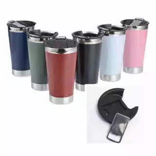 Kit 5-10 Copos Térmicos 473ml - Cada Copo Com Tampa e Abridor