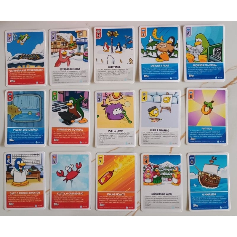50 Cards Club Penguin Desafio Ninja sem repetio. | Shopee Brasil