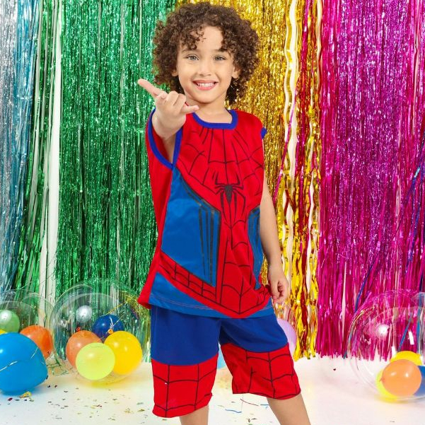 Fantasia Infantil Homem Aranha Conjunto Blusa e Short Menino 2 a 10 ...