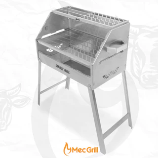 Churrasqueira Portátil de Aço Inox a Carvão Tamanho 50X30cm Portátil Desmontável Resistente Nelore