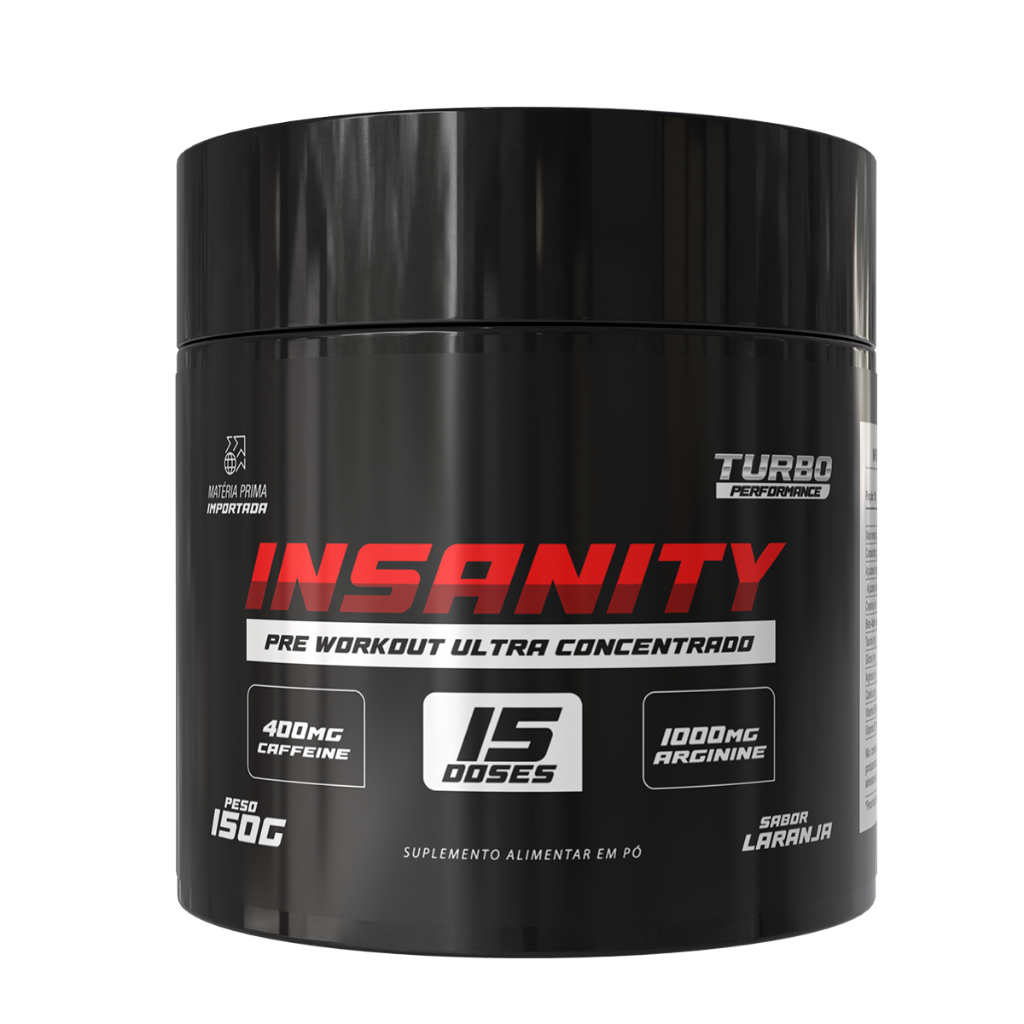 Pré Treino Insanity 150g Rende 15 doses Turbo Performance - Pre Workout ...
