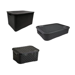 Cesto Organizador Rattan c/Tampa Nitron - 4L, 8L em Oferta na Shopee