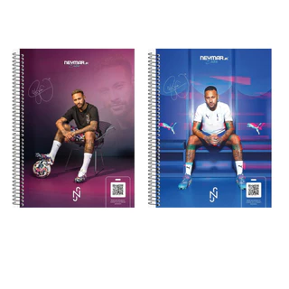 Kit 2 Cadernos Oficial Neymar Jr Universitário 10 matéria 160 folhas. em Oferta na Shopee