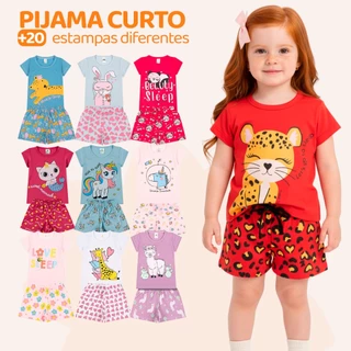 Kit 10 Peças de Pijamas Curto para Bebê Meninas Confortáveis e Cheios de Estilo Pijama de Bebê Feminino em Oferta na Shopee
