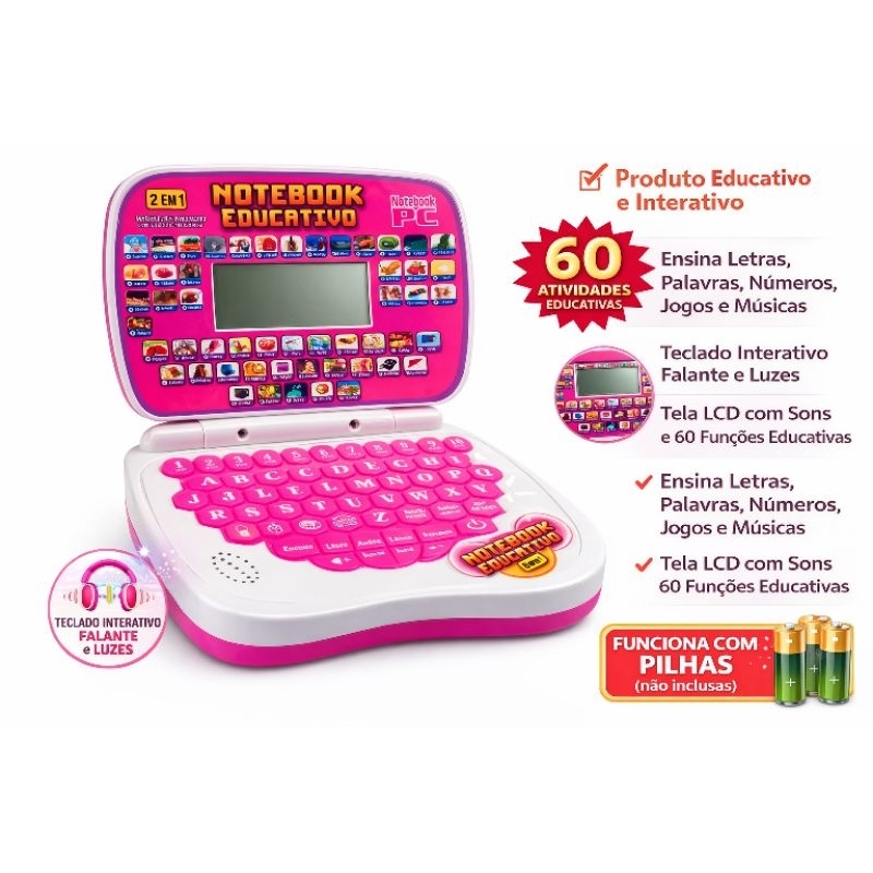 Computador Notebook Laptop Educativo Infantil 2 em 1 | Shopee Brasil