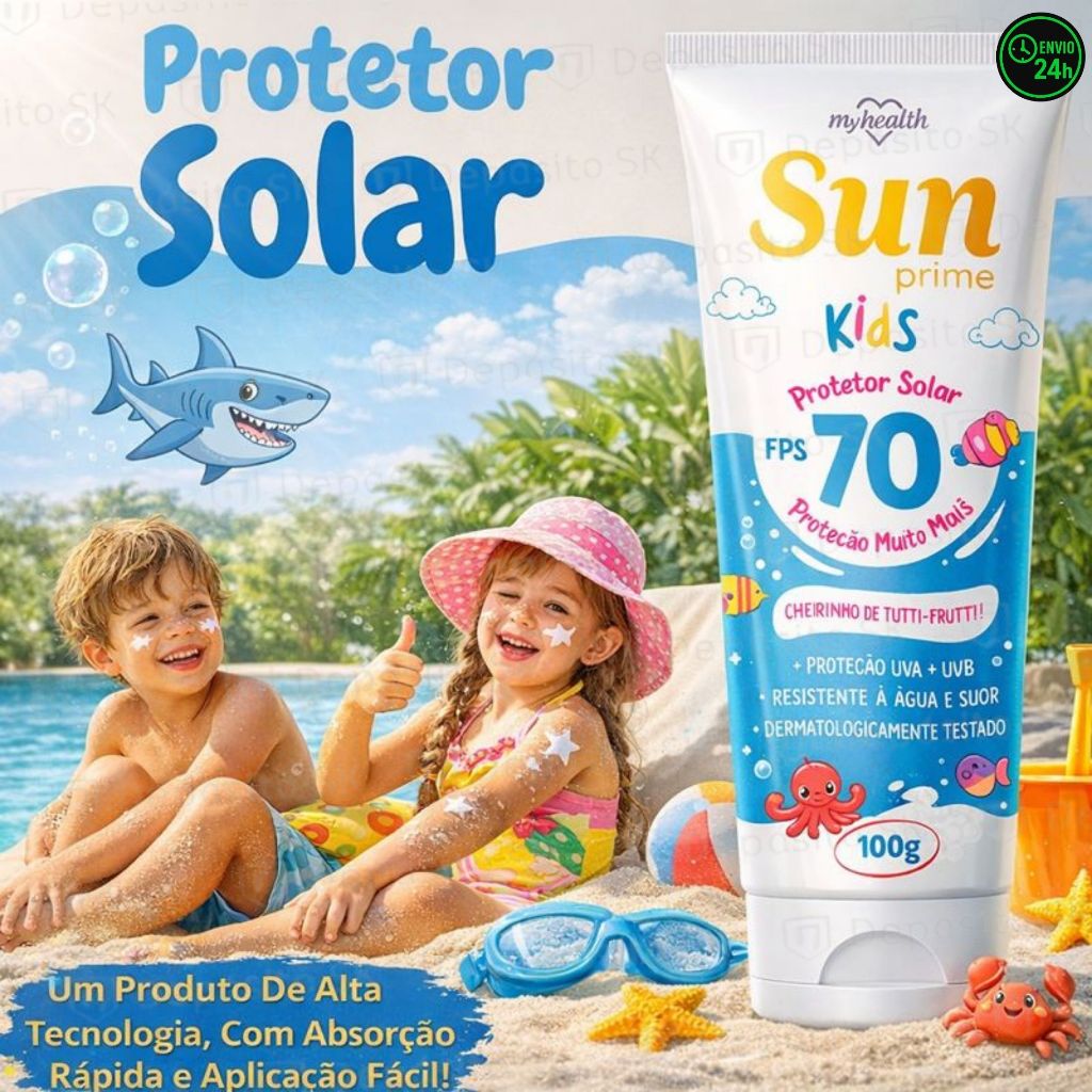 Protetor Solar Kids Loção FPS 70 – Proteção Máxima para Pele Delicada ...