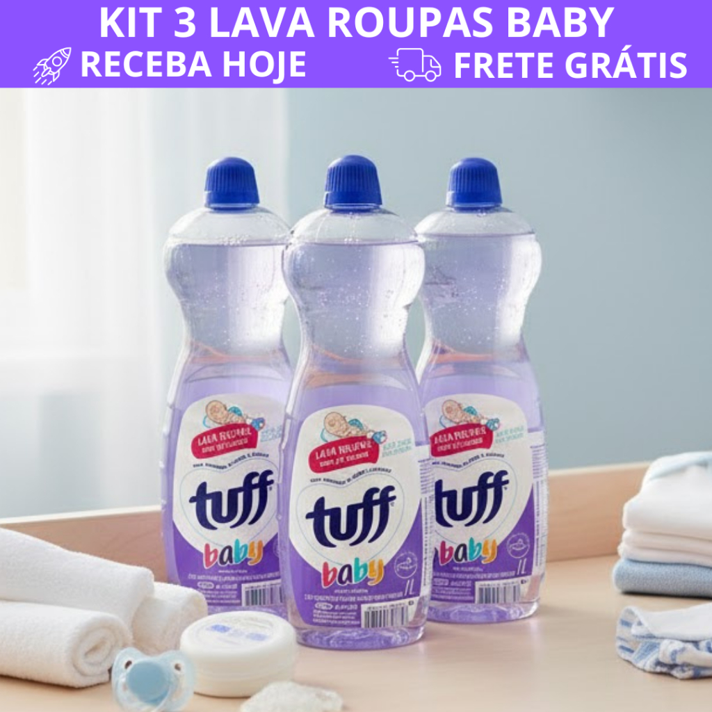 Kit 3 Lava Roupas Tuff Baby Neutro 1L Sabão Líquido | Shopee Brasil