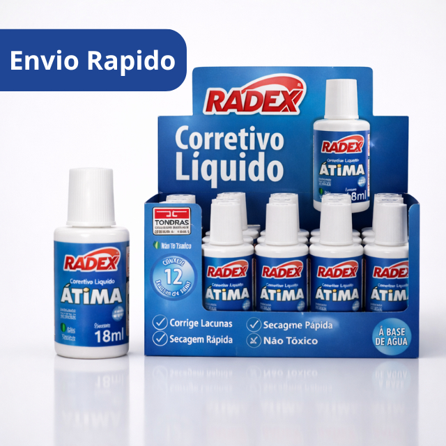 Corretivo Líquido Radex 18ml – Kit com 6 ou 12 Unidades | Escolar e ...