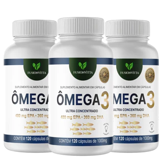 Kit com 3 Omega 3 1000mg - 120 Cápsulas | Ultra Concentrado