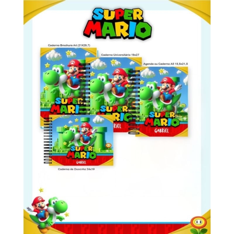 Adesivo para Capa de Caderno - Super Mario | Shopee Brasil