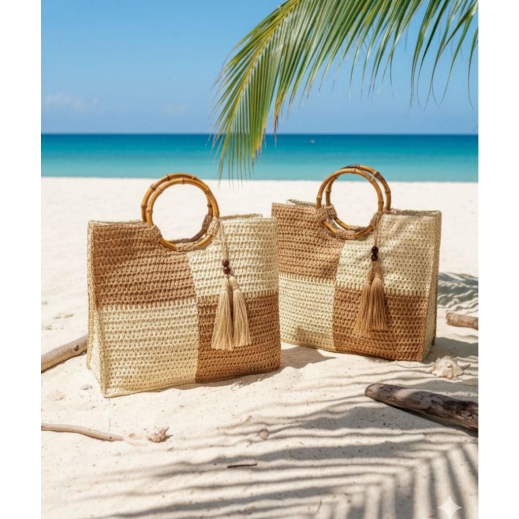 Bolsa de Palha - Praia - Qualidade e Acabamento | Shopee Brasil