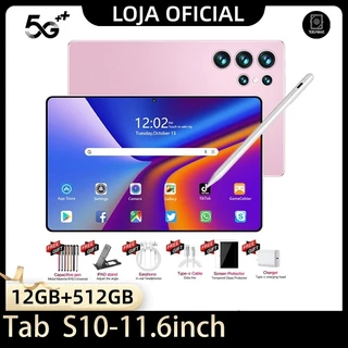 Hancdon Tablet PC Tab  S10 PRO 11.6 Polegadas | 12GB+512GB | 8800mAh | Câmeras 48MP+24MP | Android 14.0 Brindes Grátis em Oferta na Shopee