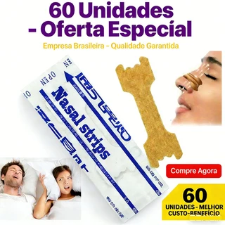 Dilatador Nasal Anti Ronco Tira Nasal Adesivo Nasal Strips Kit 10/30/60 Unidades em Oferta na Shopee