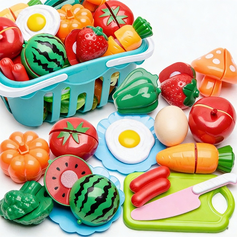 Brinquedo Comidinha Cozinha Frutas e Verdura Kit Comidinha Fruta Cortar ...